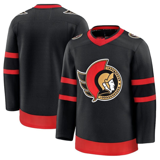O.Senators Fanatics Home Premium Jersey - Black Stitched American Hockey Jerseys CustomName