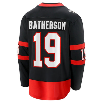 O.Senators #19 Drake Batherson Fanatics Home Breakaway Jersey - Black Stitched American Hockey Jerseys CustomName