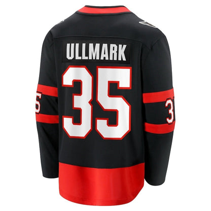 O.Senators #35 Linus Ullmark Fanatics Home Premier Breakaway Player Jersey - Black Stitched American Hockey Jerseys CustomName