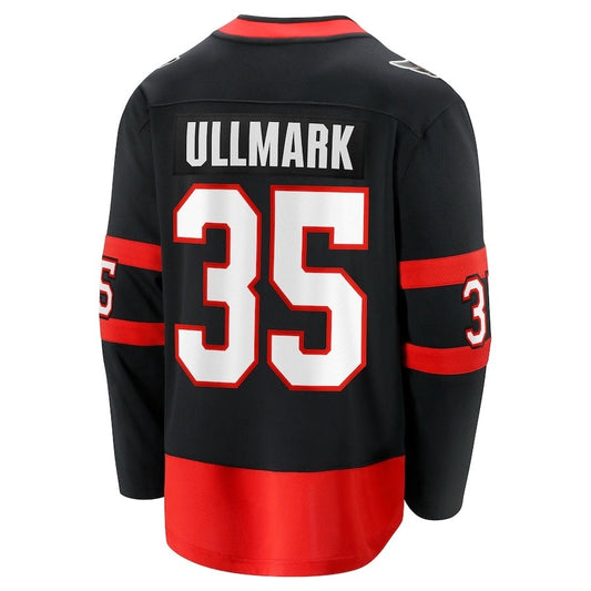 O.Senators #35 Linus Ullmark Fanatics Home Premier Breakaway Player Jersey - Black Stitched American Hockey Jerseys CustomName