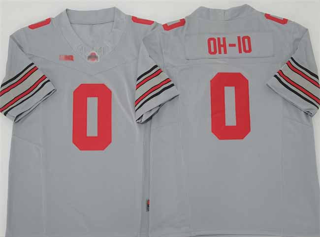 O.State Buckeyes #0 OH-IO Gray 2025 F.U.S.E. Limited Stitched Football American College Jerseys