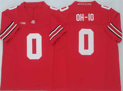 O.State Buckeyes #0 OH-IO Red F.U.S.E. Limited Stitched Football American College Jerseys