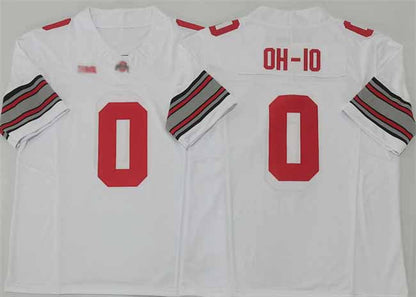 O.State Buckeyes #0 OH-IO White 2025 F.U.S.E. Limited Stitched American College Jerseys