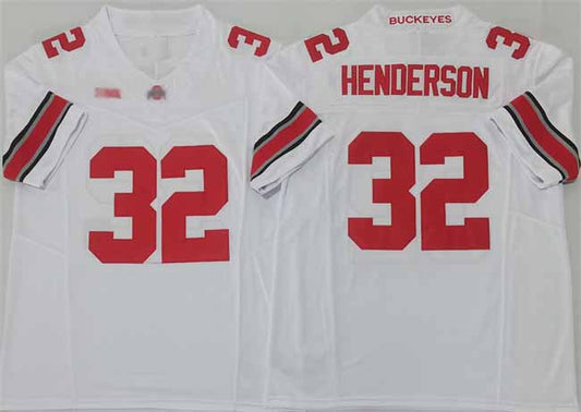 O.State Buckeyes #32 TreVeyon Henderson White 2025 F.U.S.E. Limited Stitched American College Jerseys