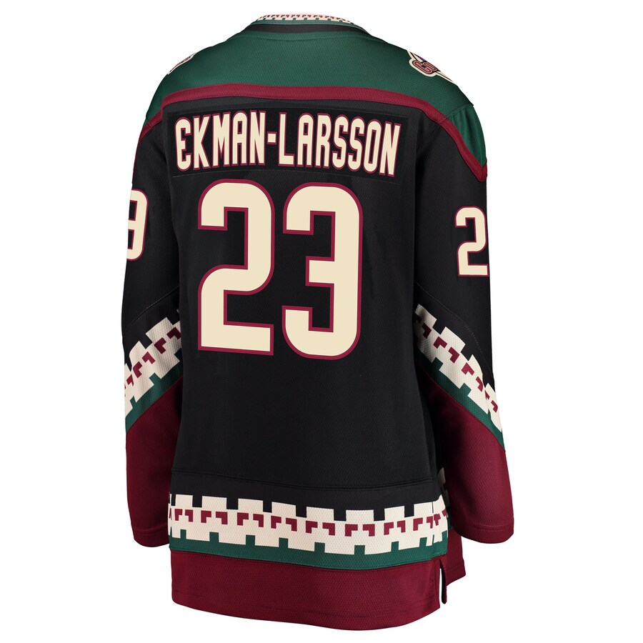 A.Coyotes #23 Oliver Ekman-Larsson Fanatics Branded Breakaway Alternate Player Jersey Black Stitched American Hockey Jerseys CustomName