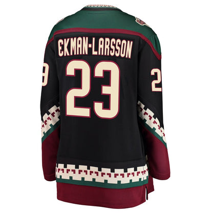 A.Coyotes #23 Oliver Ekman-Larsson Fanatics Branded Breakaway Alternate Player Jersey Black Stitched American Hockey Jerseys CustomName