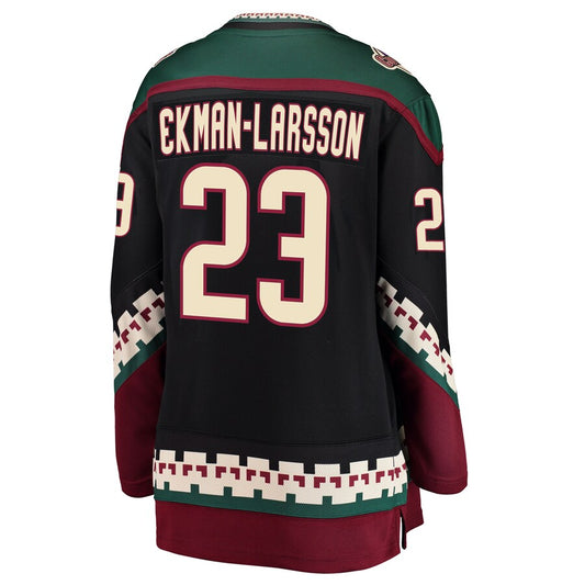 A.Coyotes #23 Oliver Ekman-Larsson Fanatics Branded Breakaway Alternate Player Jersey Black Stitched American Hockey Jerseys CustomName
