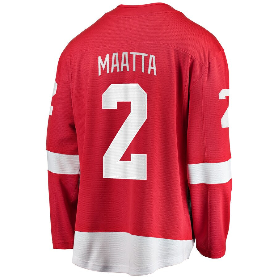 D.Red Wings #2 Olli Maatta Fanatics Branded Home Breakaway Player Jersey Red Stitched American Hockey Jerseys CustomName