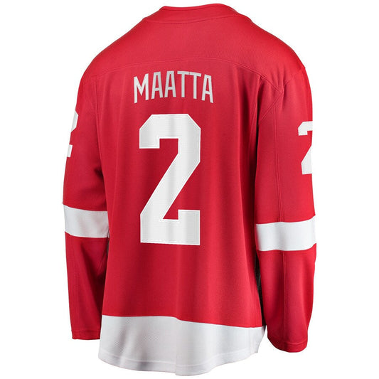 D.Red Wings #2 Olli Maatta Fanatics Branded Home Breakaway Player Jersey Red Stitched American Hockey Jerseys CustomName