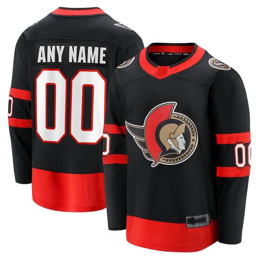 Custom O.Senators Fanatics Branded 2020-21 Home Breakaway Jersey Black Stitched American Hockey Jerseys CustomName