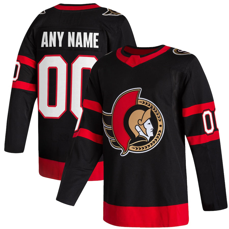 Custom O.Senators  2020-21 Home Authentic Jersey Black Stitched American Hockey Jerseys CustomName