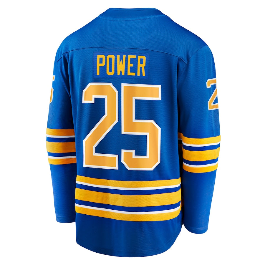 B.Sabres #25 Owen Power Fanatics Branded Home Breakaway Player Jersey  Royal Stitched American Hockey Jerseys CustomName