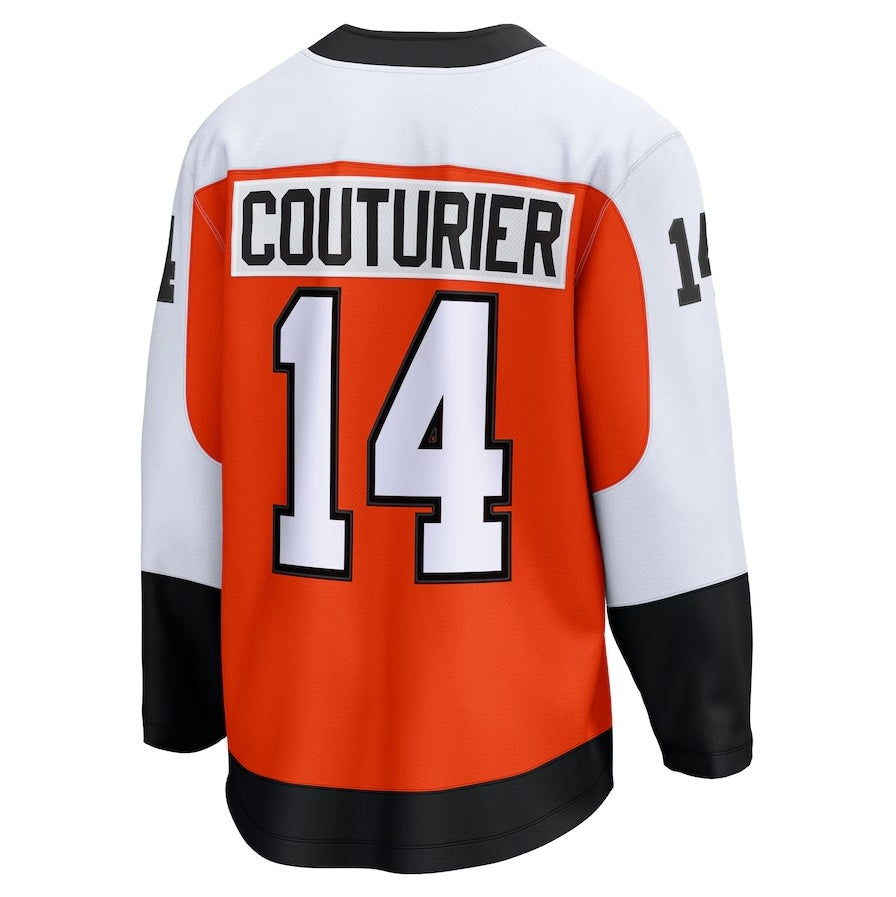 P.Flyers #14 Sean Couturier Fanatics Home Breakaway Jersey - Orange Stitched American Hockey Jerseys CustomName