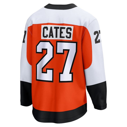 P.Flyers #27 Noah Cates Fanatics Home Breakaway Jersey - Orange Stitched American Hockey Jerseys CustomName