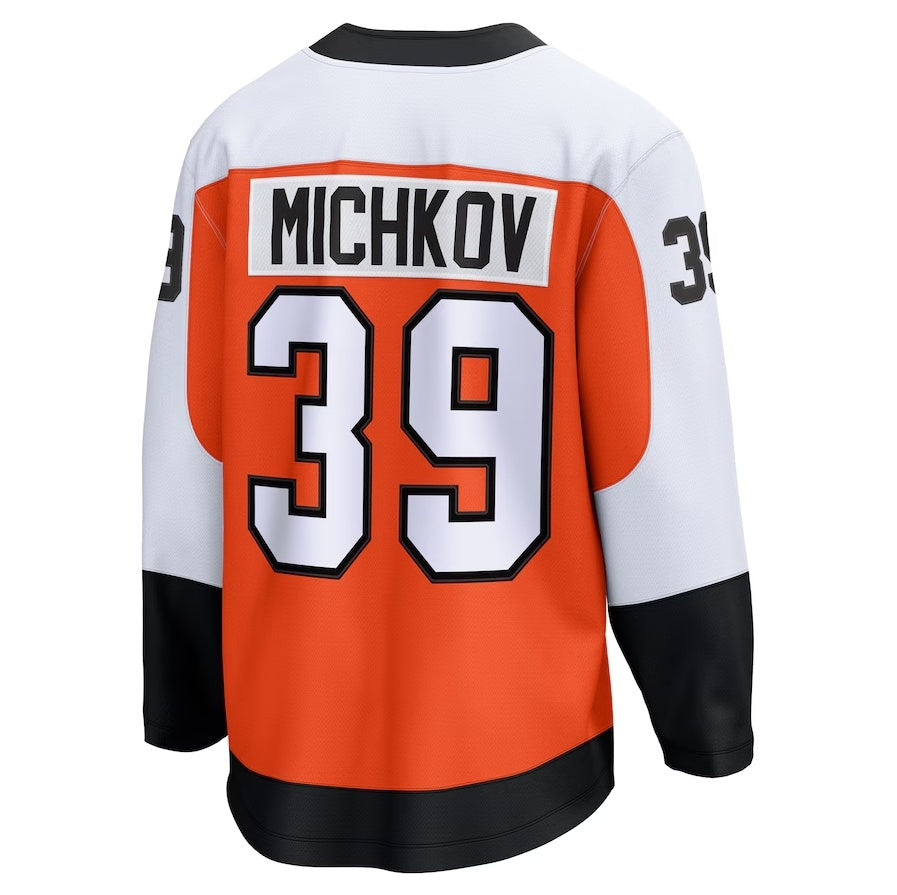P.Flyers #39 Matvei Michkov Fanatics Home Premier Breakaway Player Jersey - Orange Stitched American Hockey Jerseys CustomName