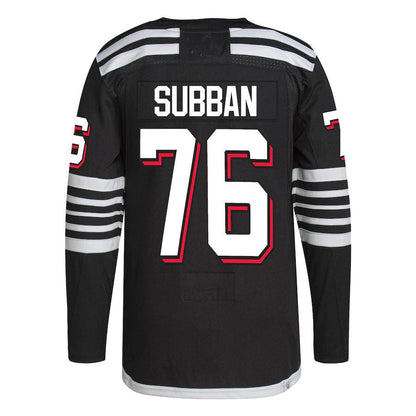 NJ.Devils #76 P.K. Subban 2021-22 Alternate Primegreen Authentic Pro Player Jersey Black Stitched American Hockey Jerseys CustomName