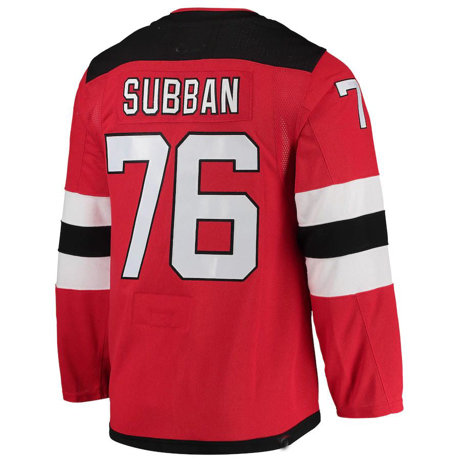 NJ.Devils #76 P.K. Subban Home Primegreen Authentic Pro Player Jersey Red Stitched American Hockey Jerseys CustomName