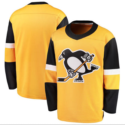 P.Penguins Fanatics Alternate Breakaway Jersey - Gold Stitched American Hockey Jerseys CustomName