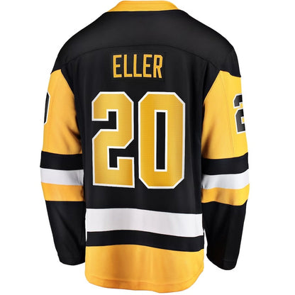 P.Penguins #20 Lars Eller Fanatics Home Breakaway Jersey - Black Stitched American Hockey Jerseys CustomName