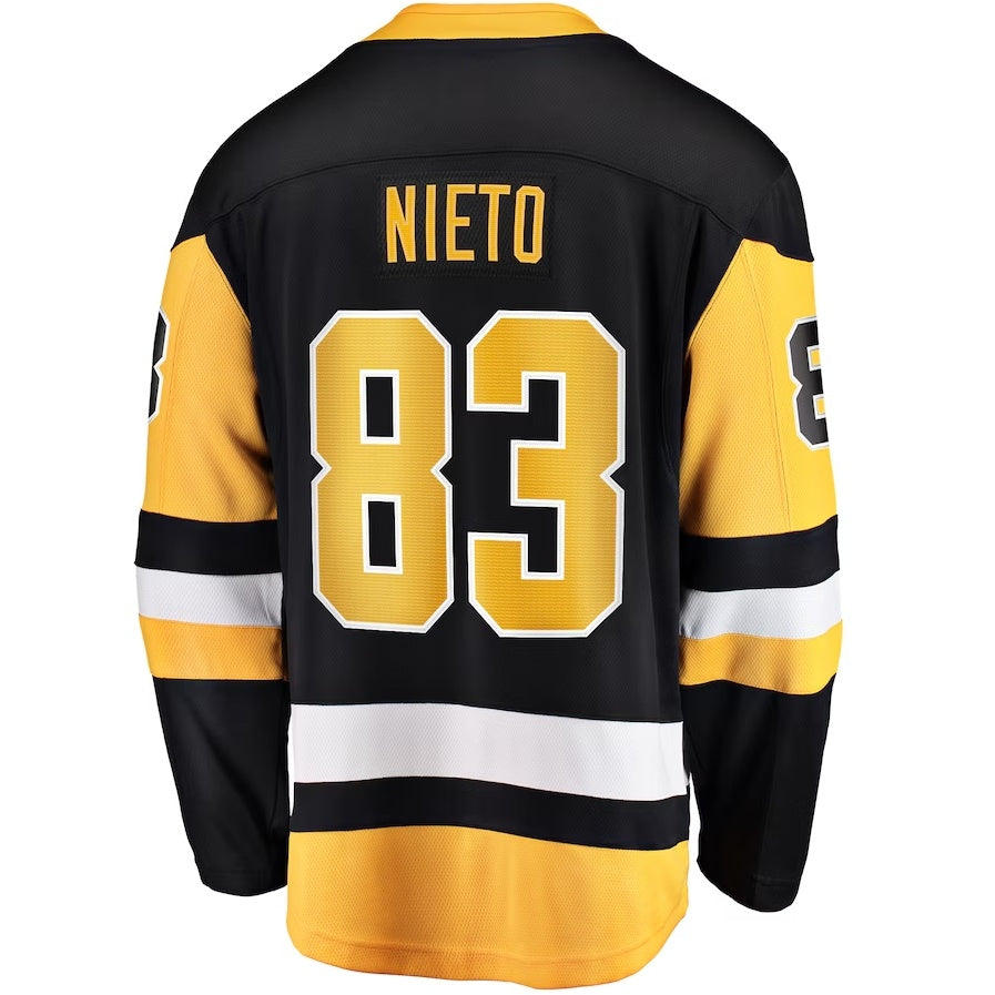 P.Penguins #83 Matt Nieto Fanatics Home Breakaway Jersey - Black Stitched American Hockey Jerseys CustomName
