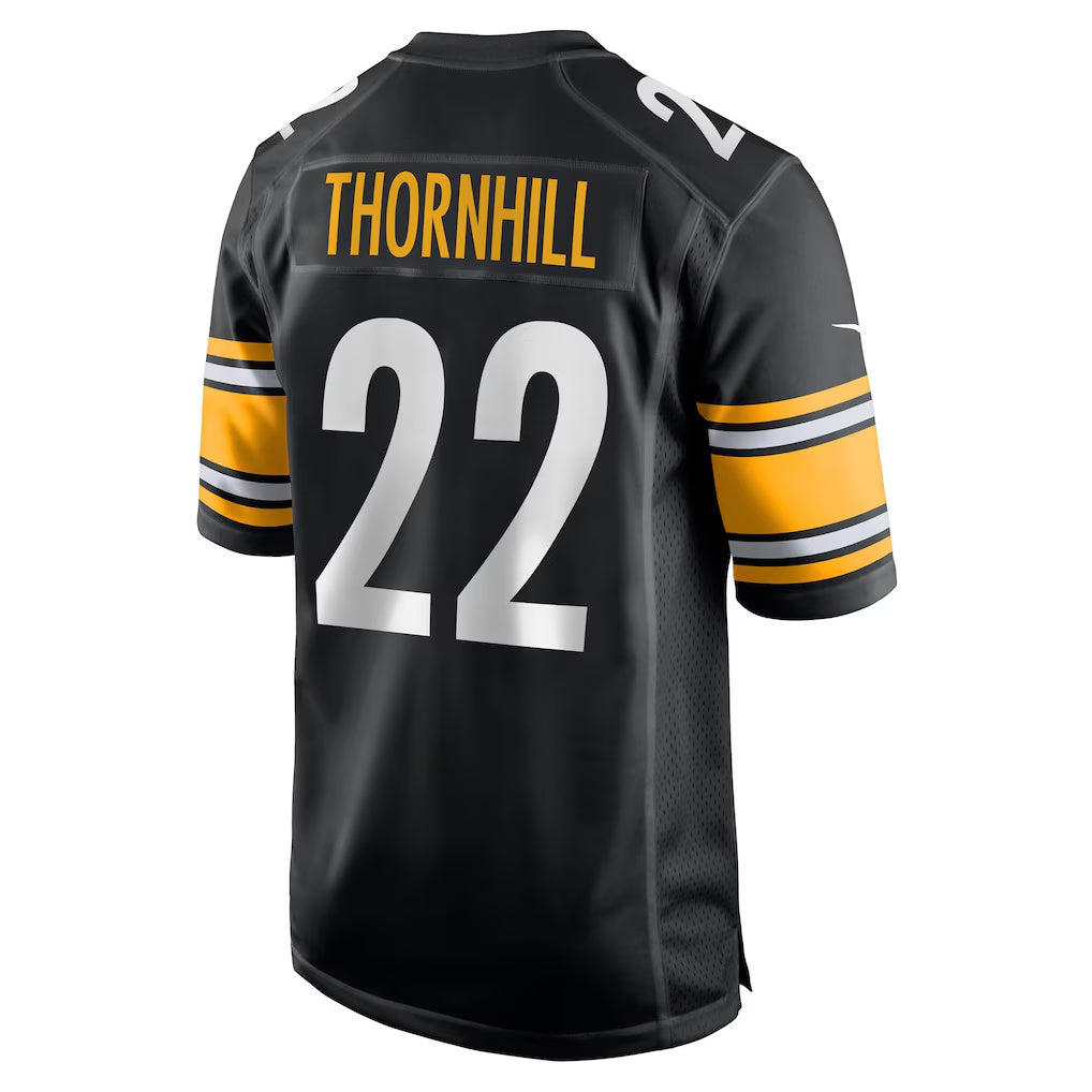P.Steelers #22 Juan Thornhill Black Team Game Stitched American Football Jerseys CustomName