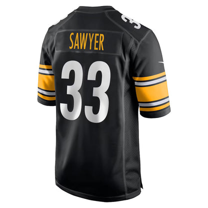 P.Steelers #33 Jack Sawyer Black Team Game Stitched American Football Jerseys CustomName
