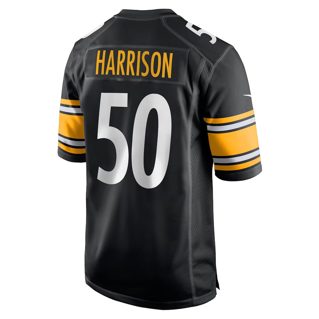P.Steelers #50 Malik Harrison Black Team Game Stitched American Football Jerseys CustomName