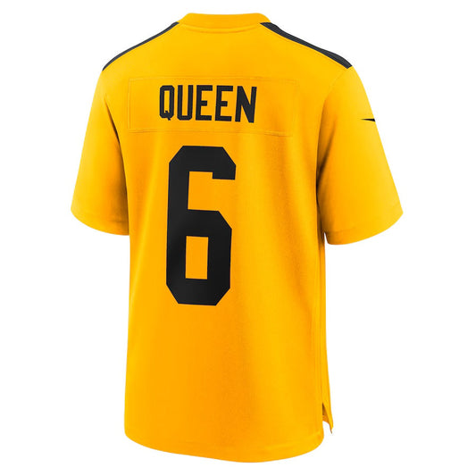 P.Steelers #6 Patrick Queen Gold Alternate 1933 Throwback Game Stitched American Football Jerseys