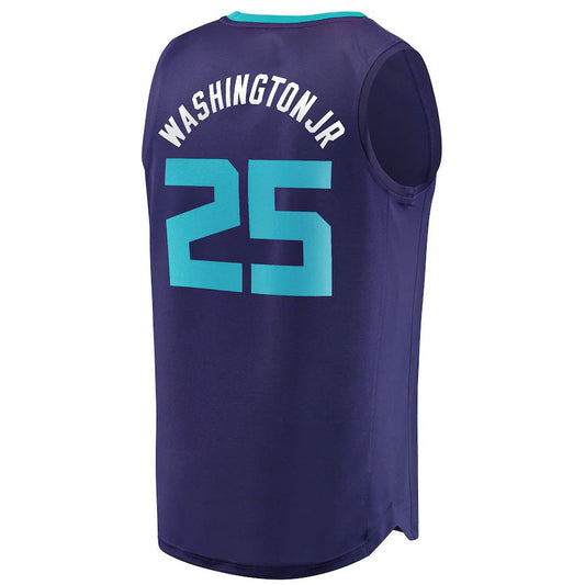 C.Hornets #25 PJ Washington Jr. Fanatics Branded Fast Break Replica Player Jersey Statement Edition Purple Stitched American Basketball Jersey