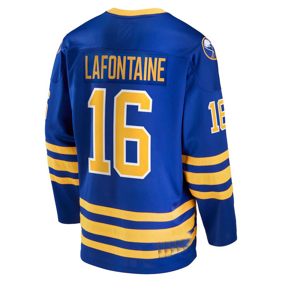 B.Sabres #16 Pat LaFontaine Fanatics Branded Breakaway Retired Player Jersey Royal Stitched American Hockey Jerseys CustomName