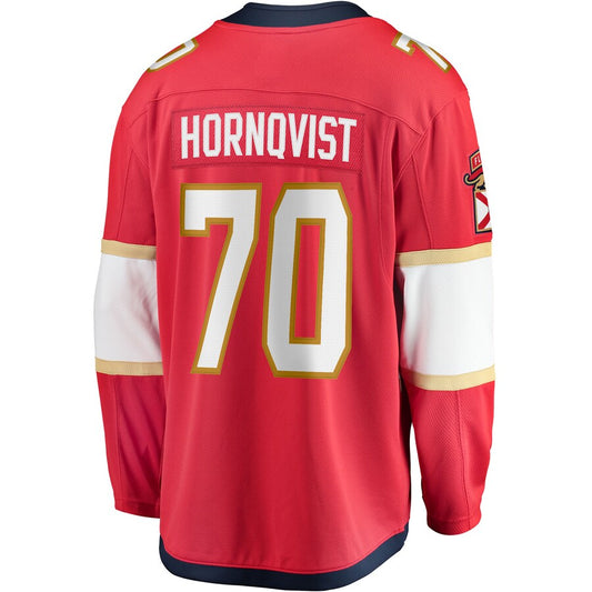 F.Panthers #70 Patric Hornqvist Fanatics Branded Home Breakaway Jersey  Red Stitched American Hockey Jerseys CustomName