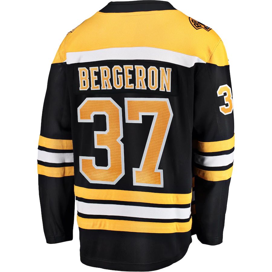 B.Bruins #37 Patrice Bergeron Fanatics Branded Breakaway Player Jersey  Black Stitched American Hockey Jerseys CustomName