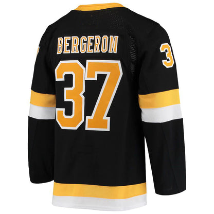 B.Bruins #37 Patrice Bergeron Alternate Authentic Player Jersey Black Stitched American Hockey Jerseys CustomName