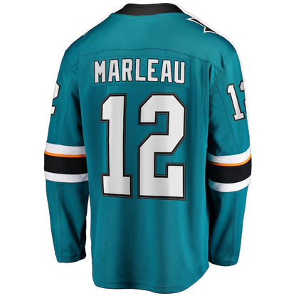 SJ.Sharks #12 Patrick Marleau Fanatics Branded Replica Player Jersey  Teal Stitched American Hockey Jerseys CustomName