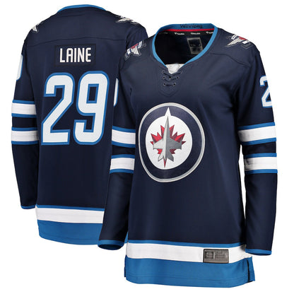 W.Jets #29 Patrik Laine Fanatics Branded Women's Home Breakaway Player Jersey Navy Stitched American Hockey Jerseys CustomName