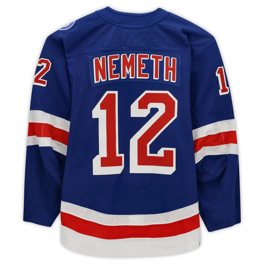 NY.Rangers #12 Patrik Nemeth Fanatics Authentic Game-Used Blue Stitched American Hockey Jerseys CustomName