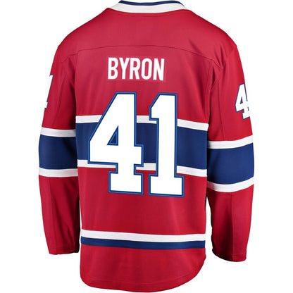 M.Canadiens #41 Paul Byron Fanatics Branded Breakaway Player Jersey  Red Stitched American Hockey Jerseys CustomName