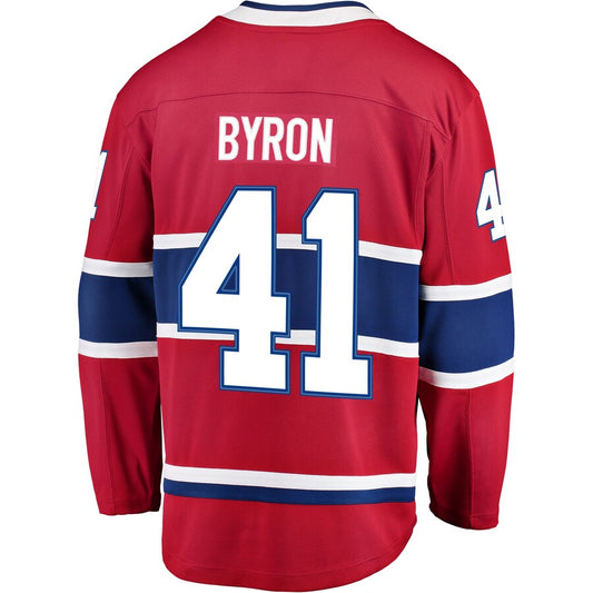 M.Canadiens #41 Paul Byron Fanatics Branded Breakaway Player Jersey  Red Stitched American Hockey Jerseys CustomName