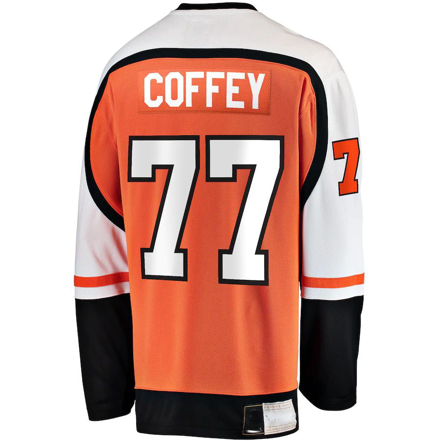 P.Flyers #77 Paul Coffey Fanatics Branded Premier Breakaway Retired Player Jersey  Stitched American Hockey Jerseys CustomName