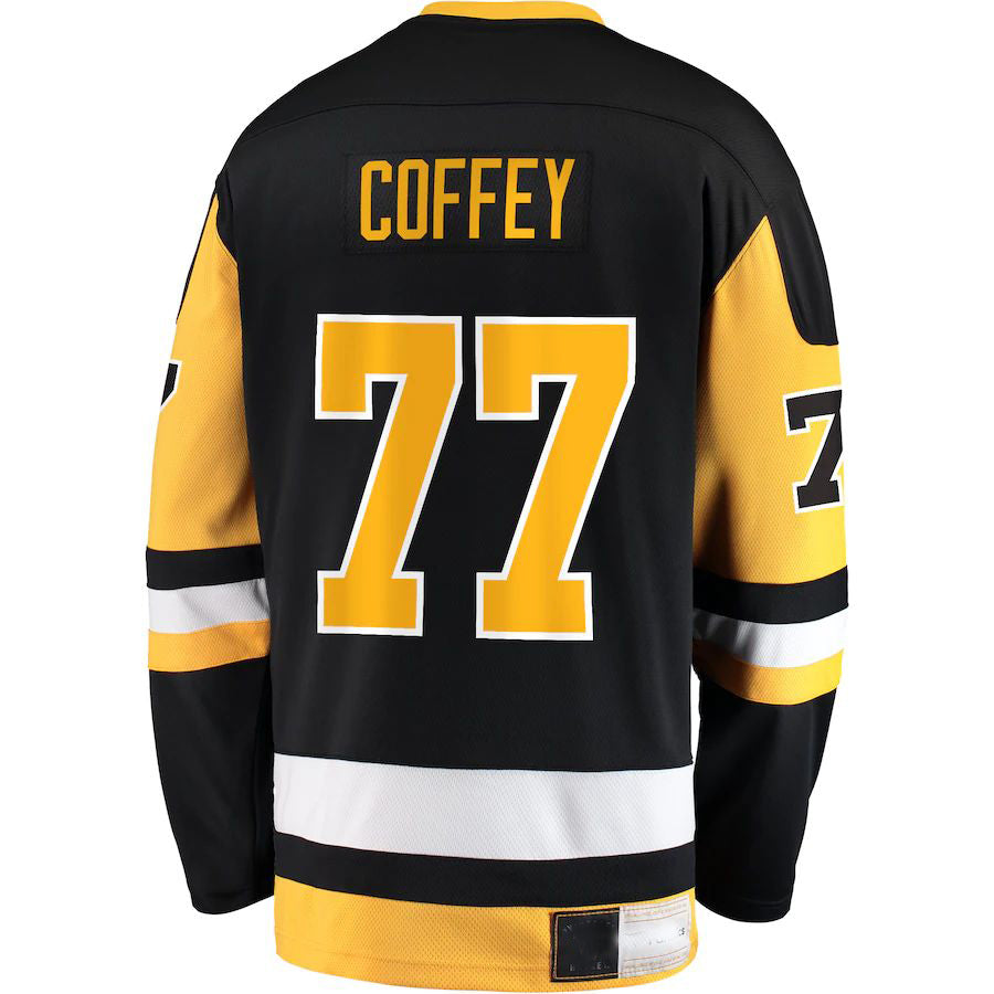 P.Penguins #77 Paul Coffey Fanatics Branded Premier Breakaway Retired Player Jersey Black Stitched American Hockey Jerseys CustomName