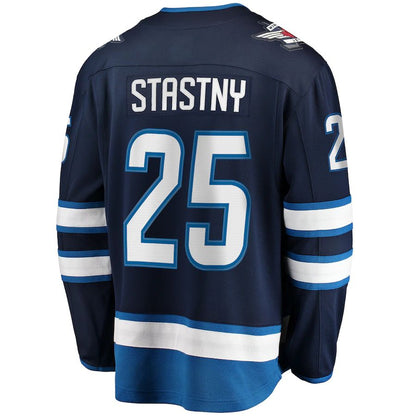 W.Jets #25 Paul Stastny Fanatics Branded Breakaway Player Jersey Navy Stitched American Hockey Jerseys CustomName