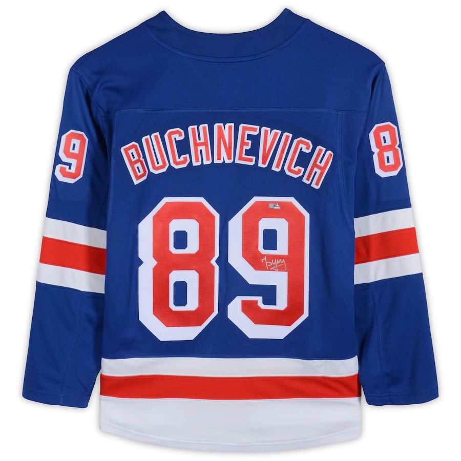 NY.Rangers #89 Pavel Buchnevich Fanatics Authentic Autographed Breakaway Jersey Blue Stitched American Hockey Jerseys CustomName