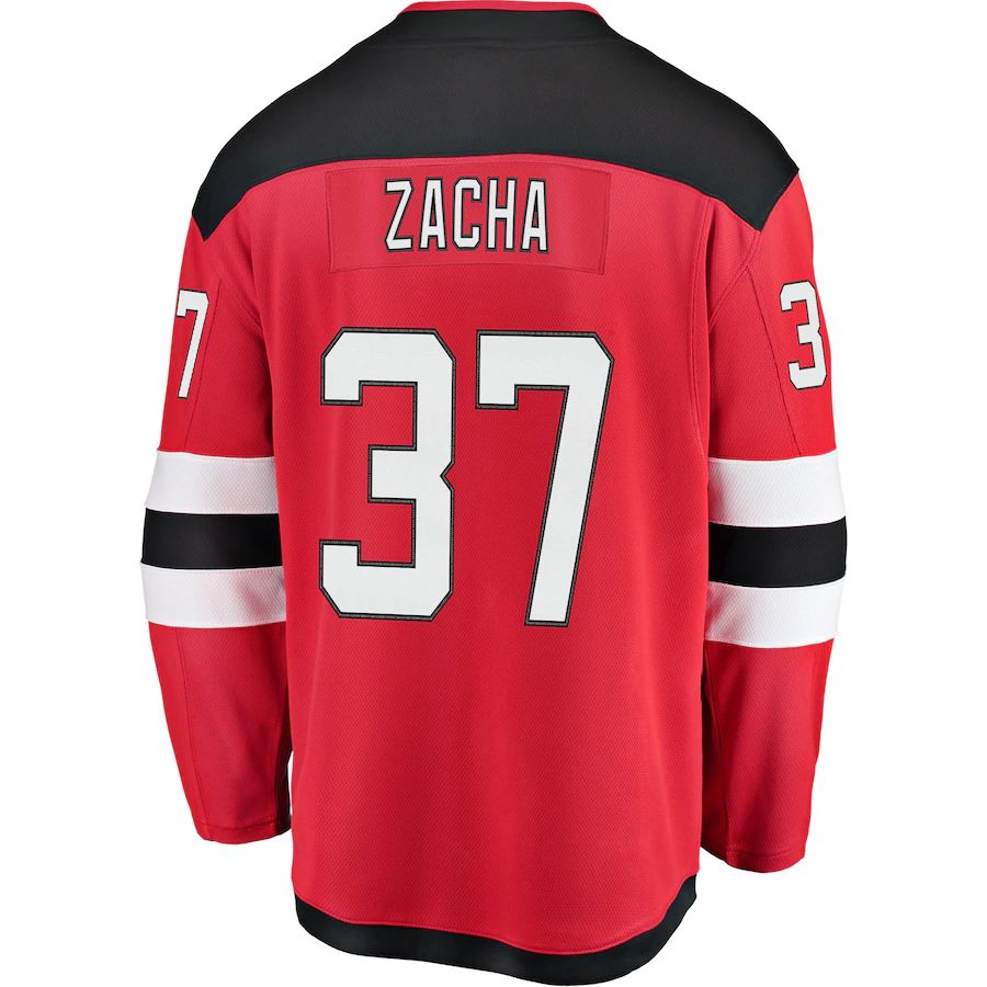 NJ.Devils #37 Pavel Zacha Fanatics Branded Home Breakaway Player Jersey Red Stitched American Hockey Jerseys CustomName