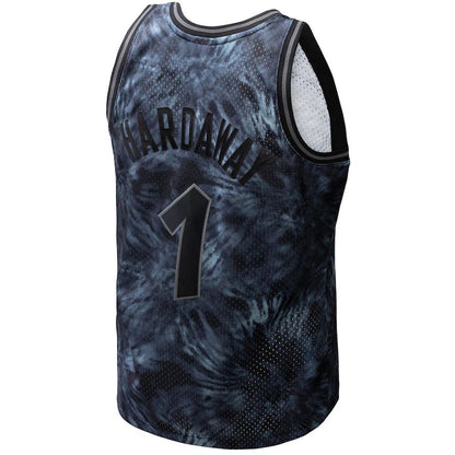 O.Magic #1 Penny Hardaway Mitchell & Ness Unisex Hardwood Classics 1984-85 Tie-Dye Swingman Jersey Black Stitched American Basketball Jersey
