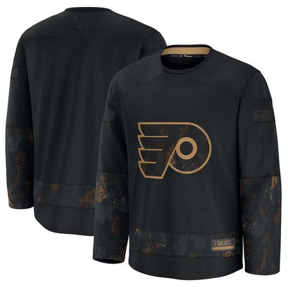 P.Flyers Fanatics 2024 Military Appreciation Practice Jersey - Black Stitched American Hockey Jerseys CustomName