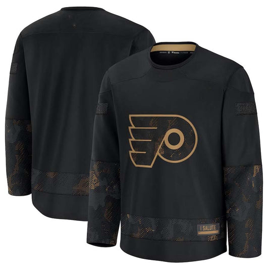 P.Flyers Fanatics 2024 Military Appreciation Practice Jersey - Black Stitched American Hockey Jerseys CustomName