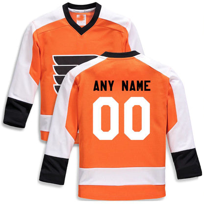 Custom P.Flyers Fanatics Branded Home Replica  Orange Stitched American Hockey Jerseys CustomName
