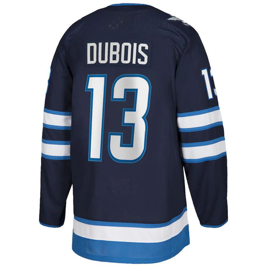 W.Jets #13 Pierre-Luc Dubois Home Authentic Player Jersey Navy Stitched American Hockey Jerseys CustomName