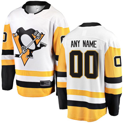 Custom P.Penguins Fanatics Branded Away Breakaway White Stitched American Hockey Jerseys CustomName