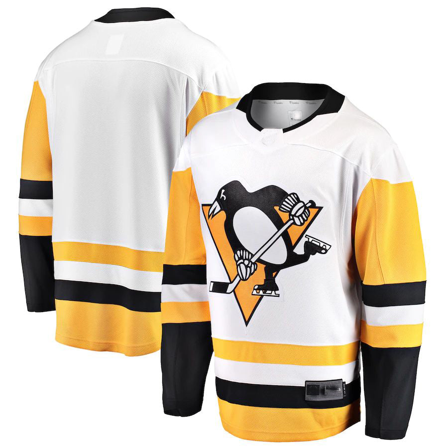 P.Penguins Fanatics Branded Breakaway Away Jersey White Stitched American Hockey Jerseys CustomName